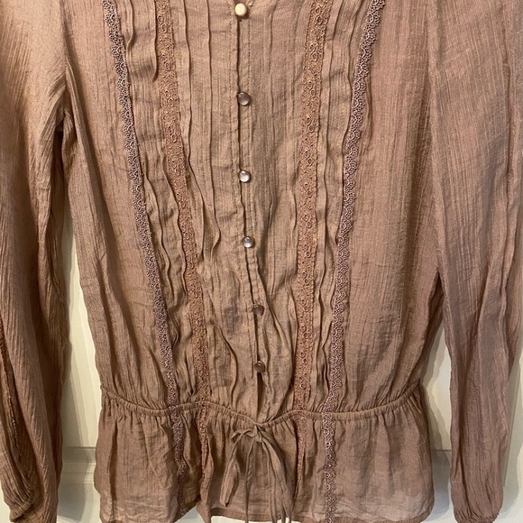 Vintage Sheer Beautiful Embroidery Women’s Size Medium Blouse - Picture 5 of 9